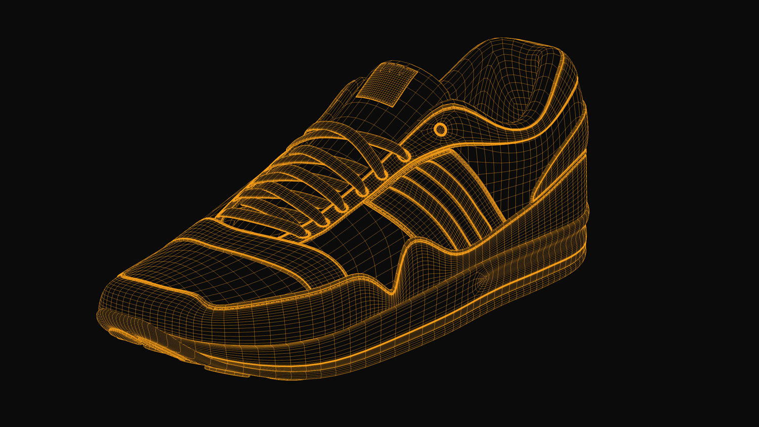 Sport Schuh / Sports Shoe 3d-render wireframe 1