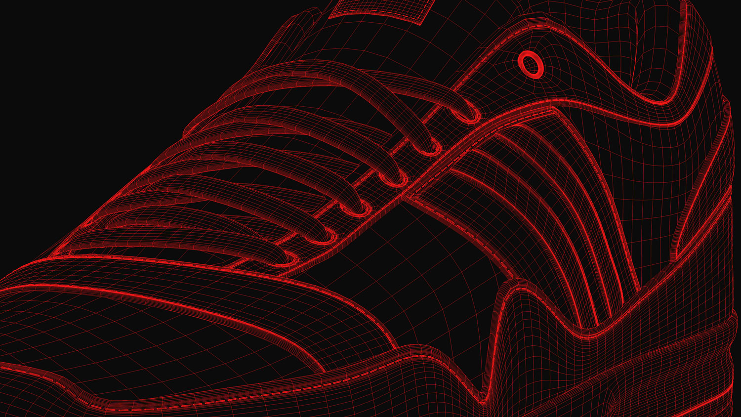 Sport Schuh / Sports Shoe 3d-render wireframe 4