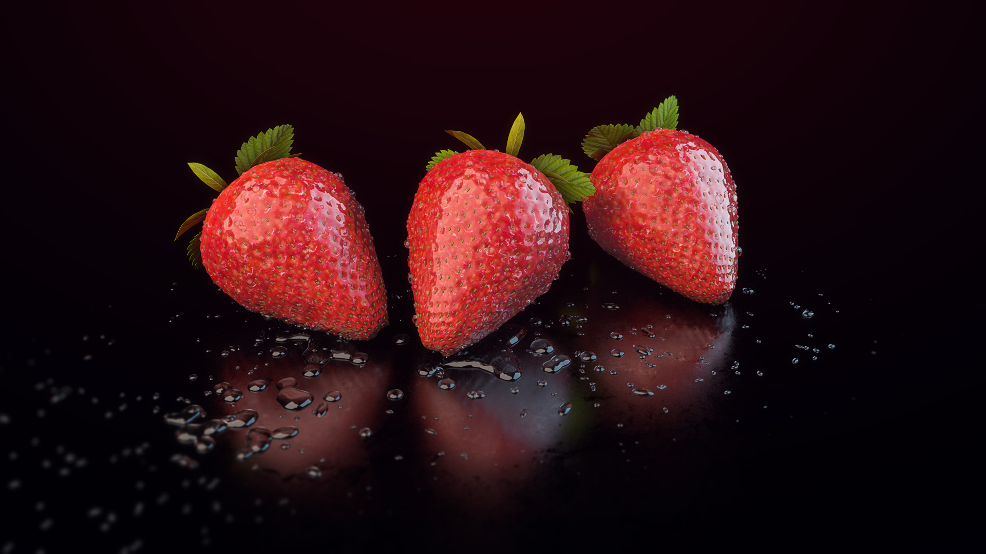 Erdbeere, strawberry 3d-model p2